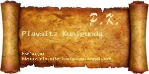 Plavsitz Kunigunda névjegykártya